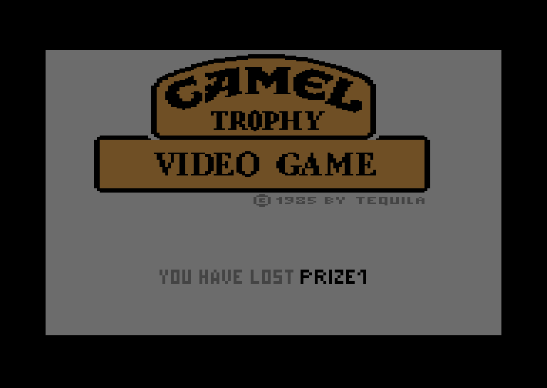 Result screen showing the prize