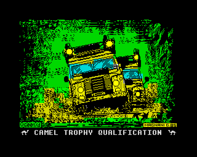 Land Rovers crossing a jungle river, captioned Camel Trophy Qualification